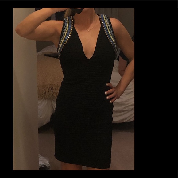 Beyoncé for H&M Black Beaded Mini Dress - Picture 2 of 5